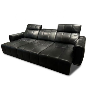 Sang Trọng Phong Cách Châu Âu Điện Điều Khiển Từ Xa Sofa Giường Đặt Chất Lượng Cao Da Chính Hãng Tufted Với Gỗ Cho Phòng Khách - Product Image 4