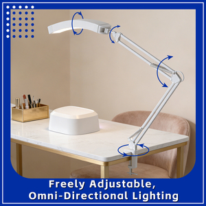 UV <b>Nail</b> Art Specialized Adjustable Long-arm <b>Nail</b> Salon <b>Desk</b> Lamp with Metal Construction for Home Use - Product Image 2
