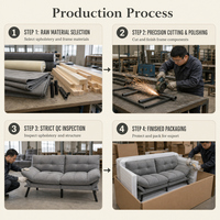 Canapé convertible gris avec accoudoirs réglables, canapé-lit pliable pour salon, vente en gros, fourniture d'usine