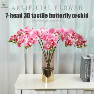 Vente en gros de 9 têtes Latex Real Touch Orchid Phalaenopsis Fleur artificielle <span class=keywords><strong>Orchidée</strong></span> <span class=keywords><strong>papillon</strong></span> pour décoration de mariage Fleur - Product Image 5