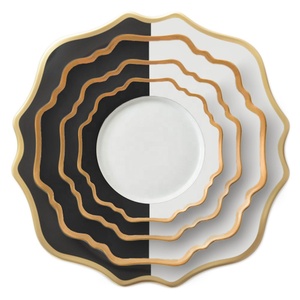<strong>Wholesale</strong> Dubai Dinnerware <strong>Ceramic</strong> Gold Plates Porcelain Wedding <strong>Dinner</strong> Plates <strong>Set</strong> - Product Image 6