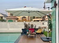 Parasol cantilever Roma de haute qualité au design moderne, 3 m, plus grande taille pour jardin extérieur, parc, hôtel, fonction imperméable