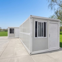 Casa Contenedor Plegable de 20 Pies con Ventana Antirrobo, Cabina Prefabricada Desplegable para Alojamiento Temporal en Obras de Construcción