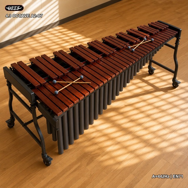 Marimba DFM-M543 4.3 Octave A2-C7 442Hz Grade 3A Padauk Bars 72-40mm Wholesale OEM School Education EN71 Programme