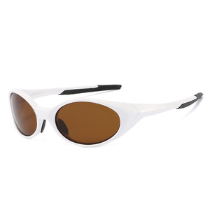 Lunettes de soleil à monture ovale intégrale, matériau PC tendance, verres TAC, protection UV400, unisexe, usage décontracté - Product Image 3