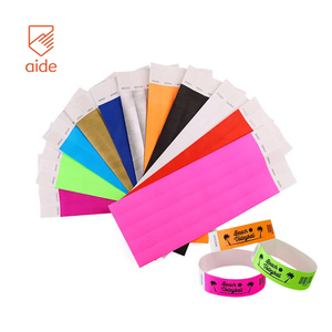 Promotional Printed Logo Disposable Wristband ID QR Code Tyvek Bracelets Paper Waterproof Events Wristband Tyvek Wrist Band