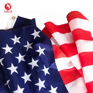 Promosi Grosir Sublimasi Luar Ruangan Dicetak Dua Sisi Bendera Amerika 3X5 Kaki Poliester Kosong Bendera Kustom