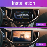 Cadre de voiture Podofo 2 Din 9 ''pour SUZUKI BALENO 2010 cadre d'autoradio en plastique noir mat