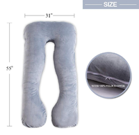 Oreiller de grossesse multicolore en forme de U Oreiller de grossesse en forme de U avec fermeture éclair