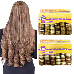 Mèches Tresses 6X Pack 450g Cherish French Curl Silky Loose Wave Spiral Styles Cheveux synthétiques pour tresses Boucles crépues Extensions au crochet - Product Image 1