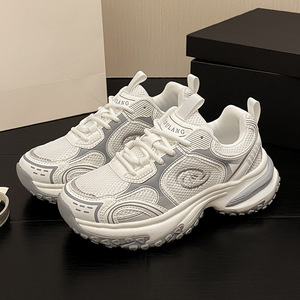 รองเท้าผ้าใบพื้นหนาสไตล์เรโทรสำหรับผู้ชาย, รองเท้าดีไซน์เนอร์แบบ Dad Shoes, รองเท้าวิ่งอเนกประสงค์เสริมส้นพื้นหนาทันสมัย - Product Image 6