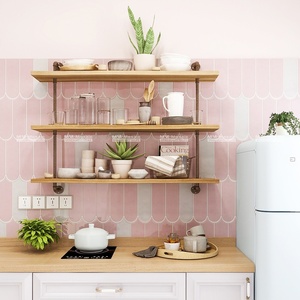 Nuove Piastrelle in Ceramica <span class=keywords><strong>Rosa</strong></span> Lucida a Forma di Piuma Irregolare per Bagno, Cucina, Rivestimento Parete e Soggiorno - Product Image 5