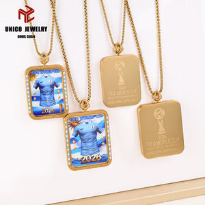 Collar de Fútbol de Uruguay para Hombre, Acero Inoxidable, Collar de la Copa Mundial <span class=keywords><strong>2026</strong></span> para Hombre, Collar de Acero Inoxidable para Hombre de la Copa Mundial <span class=keywords><strong>2026</strong></span> - Product Image 1