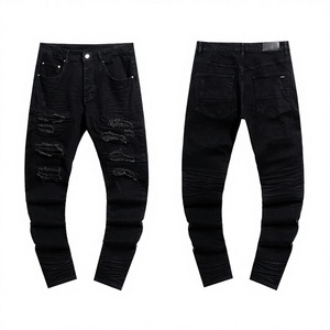 Tendências <span class=keywords><strong>2026</strong></span> Marca de Alta Qualidade <span class=keywords><strong>Jeans</strong></span> de Designer Luxuoso Amiriy Calças Hip Hop <span class=keywords><strong>Jeans</strong></span> de Denim Rasgado Estilo Streetwear Masculino - Product Image 5