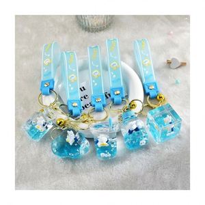 Liquid Floating <b>Key</b> Chain <b>Ring</b> Keyring Pendant Acrylic Creative Cute Cartoon Rabbit Keychain Cartoon Character <b>Key</b> Chains - Product Image 6