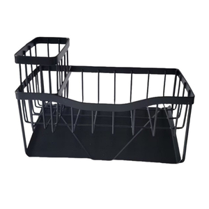 SANIPRO Organizzatore per Lavello, <span class=keywords><strong>Porta</strong></span> Spugne e Stracci, Supporto per Detersivo, Nero in Acciaio Inox, Scolapiatti da <span class=keywords><strong>Cucina</strong></span> - Product Image 6