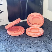 Étui cosmétique rond en plastique ABS personnalisé avec couvercle rabattable pour correcteur, fard à paupières et maquillage de contouring