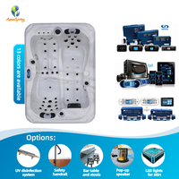 Spa extérieur professionnel, jacuzzi pour 2 personnes, système Balboa USA, acrylique Aristech, 48 jets de massage, cascade LED