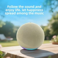 Enceinte Bluetooth Alaxe, audio extérieur, mini, portable, forme ronde, sans fil, subwoofer RGB, batterie intégrée, insertion de carte
