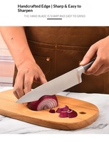 Ensemble de 7 couteaux de cuisine en acier inoxydable, couteau de chef, ciseaux, ensemble de couteaux de cuisine avec manche creux