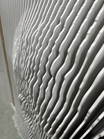 Décoration murale carrée paramétrique Art Déco haut de gamme en MDF, gravée au laser 3D, faite à la main, à lattes, pour hôtels, centres commerciaux et salons