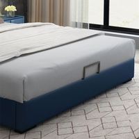Lit en tissu de style italien minimaliste, lit double blanc Queen Size 1,8 m / 1,5 m, design moderne et minimaliste pour chambre à coucher
