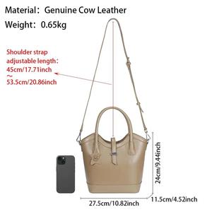 Sac à main AndoBag en cuir véritable, élégant, à poignée supérieure, pour femmes et filles, sac bandoulière, sac seau décontracté pour le travail et les trajets quotidiens, 1806 - Product Image 2