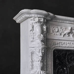 Maison italienne de Carrare utilisée décoration sculptée à la main moderne chérubin ange <span class=keywords><strong>cheminée</strong></span> en <span class=keywords><strong>marbre</strong></span> <span class=keywords><strong>blanc</strong></span> Surround - Product Image 5