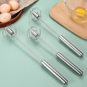 Batidor de Acero Inoxidable Semiautomático, Mezclador Rotatorio Manual, Herramienta de Cocina para Repostería, Batidor de Huevos - Product Image 1