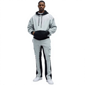 Ensemble de survêtement unisexe confortable à capuche intégrale, style délavé effet soleil, nouveau modèle, coupe oversize, pour jogging, 2026 - Product Image 1