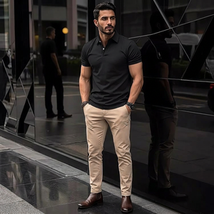Camisa de Hombre Casual con Estampado, Tejida en Poliéster, con Bolsillo, Anti-Pilling, de Secado Rápido, Personalizable, Manga Corta, para Negocios, Tallas Grandes - Product Image 1