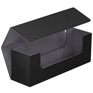 Boîte de rangement noire grande capacité FX avec fermeture magnétique pour cartes à collectionner, design à coins carrés - Product Image 1