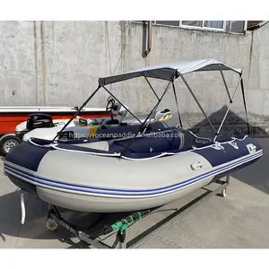 6 personnes Plancher en bois Pvc Bateau d'assaut gonflable Vitesse Yacht Dinghy Kayak Canoë - Product Image 1