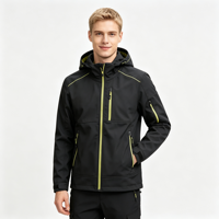 Veste imperméable et coupe-vent en polyester ripstop, avec multiples poches à fermeture éclair, manteau décontracté personnalisa