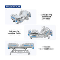 Cama de Cuidado Manual Multifuncional de 3 Manivelas, Cama de Enfermería Ajustable para Pacientes, Uso Hospitalario y Rehabilitación Doméstica