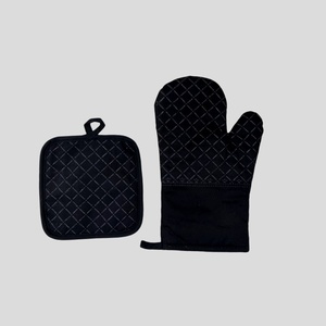 Mitaines de four en silicone résistantes aux hautes températures Gants à <span class=keywords><strong>micro</strong></span>-ondes en coton pur épaissi Anti-brûlure Caractéristiques antidérapantes Mitaines de four - Product Image 6