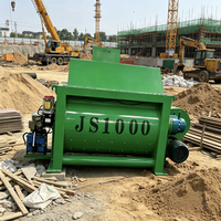 Bétonnière à double arbre à rotation forcée JS1000 |   Centrale de Béton Prête à l'Emploi Industrielle de 1000L, Machine de Malaxage