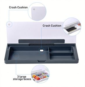 Soporte de escritorio para computadora, pizarra blanca de escritorio de vidrio magnético pequeño con caja organizadora, escritorio multifunción de escritura a mano W - Product Image 1