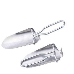 الفضة البسيطة صغيرة المعسكر المدمجة للطي حديقة اليد مجرفة مع الحقيبة الفولاذ المقاوم للصدأ مجرفة قابلة للطي - Product Image 4