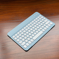 Keyboard Kantor Super Tipis Ultra-ringkas Portabel Berkabel BT Keyboard Komputer Notebook Ponsel Baterai Isi Ulang USB Type-C
