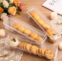 Boîte rectangulaire en plastique transparent personnalisée avec couvercle, boîte à biscuits, boîte d'emballage alimentaire, boîte à cubes de bœuf, vente en gros