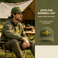 Casquette Tendance avec Broderie 3D en Relief Logo Point d'Exclamation Vert en Coton Structuré pour Camping en Plein Air, Randonnée et Style Urbain