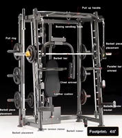 Équipement de gymnastique à usage domestique Cage d'alimentation tout-en-un Câble croisé Entraîneur multifonctionnel Rack d'alimentation Smith Squat Machine