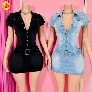 white christmas dresses Sparkle & Denim Blazer Dress – Marjahli RD main image 1