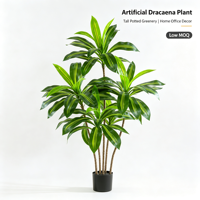 Grande plante artificielle vertes sur pied, Schefflera brésilienne haut de gamme en pot, décoration intérieure, fausses plantes de type Dragon