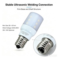Bombilla LED E17 Tipo Maíz de 3W 4W AC85-265V 360, Fabricación China OEM ODM °   Luz LED Ultrasónica Tipo Maíz con Ángulo de Haz de 28*67mm, Disponible para Pedidos al por Mayor