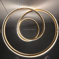 Nouvelle Arrivée Lustre Moderne Argenté à Hauteur Réglable LED 70W Ra90 Tricolore CCT Commutable Suspension Luminaire Suspendu Salon