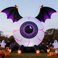 Œil géant gonflable LED personnalisé, directement de l'usine, pour décoration d'Halloween, fête en extérieur, jardin, accessoire de maison hantée, en PVC et tissu Oxford