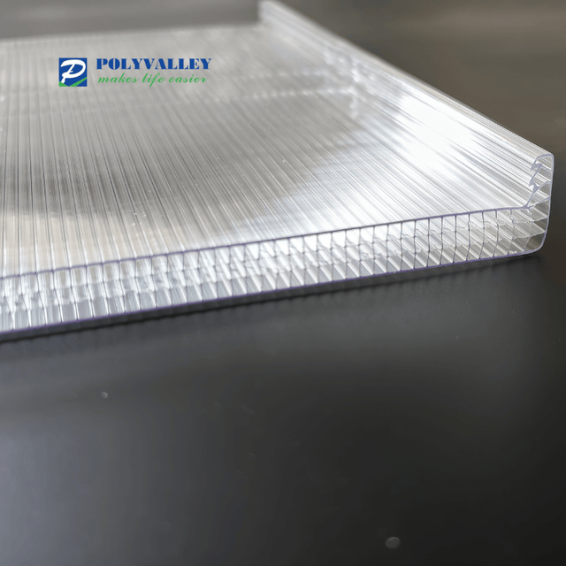 Polyvalley U-lock Polycarbonate Sheet-Solid Hollow 82% Light Diffusing 50m UV Coating 15-Year Warranty 6-20mm Thickness for