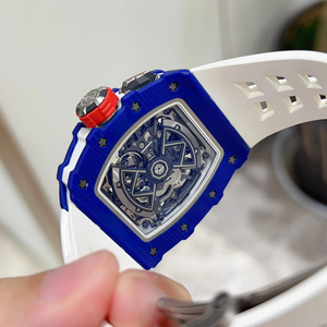 High-end luxury 3503 blue hollow movement anti-glare mirror men's luminous sports waterproof <b>mechanical</b> <b>watch</b> - Product Image 3